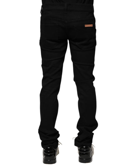 Dolce & Gabbana Black Cotton Skinny Men Denim Jeans