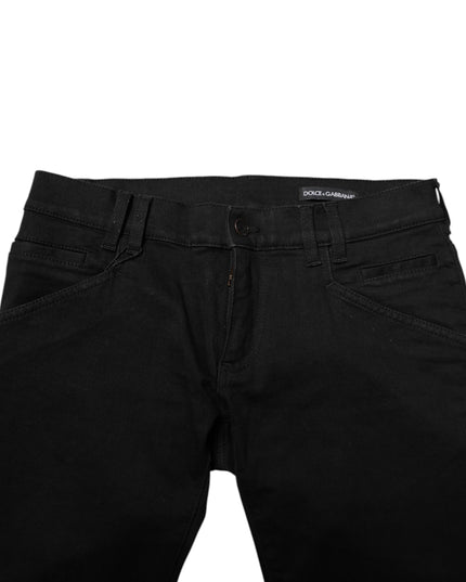 Dolce & Gabbana Black Cotton Skinny Men Denim Jeans
