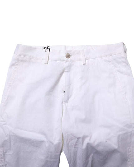 Dolce & Gabbana White Cotton Stretch Men Denim Bermuda Shorts