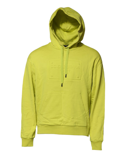 Dolce & Gabbana Green Cotton Hooded Logo Sweatshirt Sweater