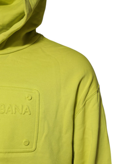 Dolce & Gabbana Green Cotton Hooded Logo Sweatshirt Sweater