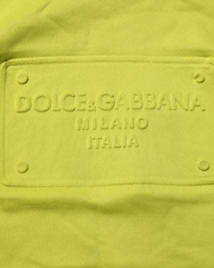 Dolce & Gabbana Green Cotton Hooded Logo Sweatshirt Sweater