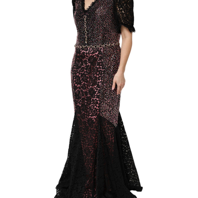 Dolce & Gabbana Multicolor Embellished Mermaid Gown Dress