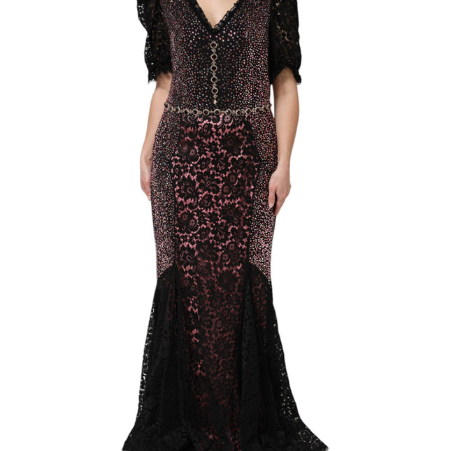 Dolce & Gabbana Multicolor Embellished Mermaid Gown Dress