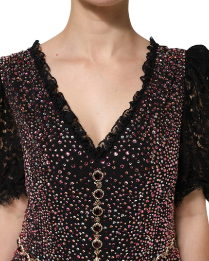 Dolce & Gabbana Multicolor Embellished Mermaid Gown Dress