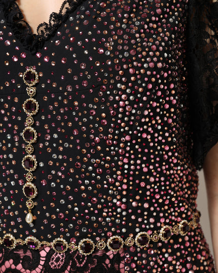 Dolce & Gabbana Multicolor Embellished Mermaid Gown Dress