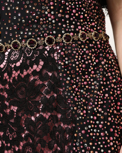 Dolce & Gabbana Multicolor Embellished Mermaid Gown Dress