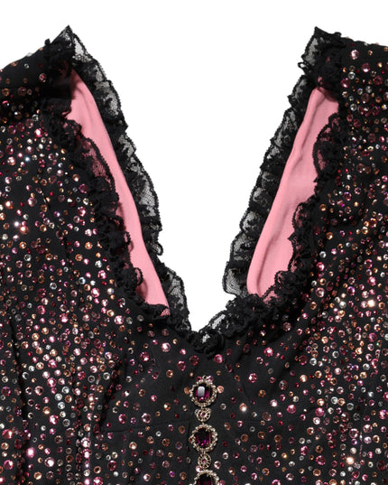 Dolce & Gabbana Multicolor Embellished Mermaid Gown Dress