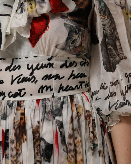 Dolce & Gabbana Multicolor Animal Print Silk Ascot Maxi Dress