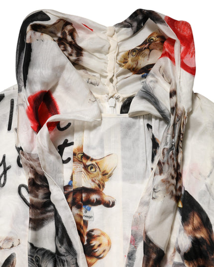 Dolce & Gabbana Multicolor Animal Print Silk Ascot Maxi Dress