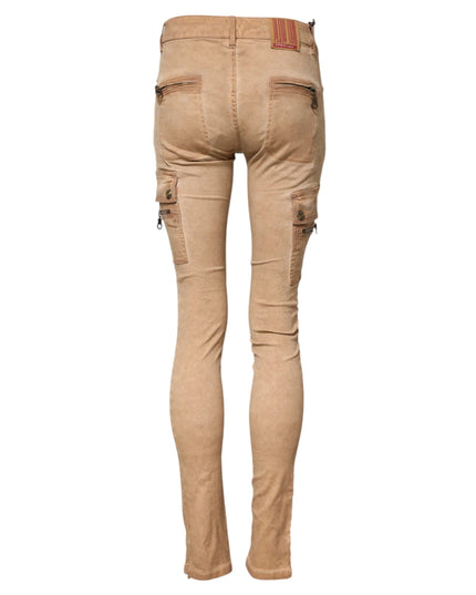 PLEIN SUD Brown Cotton Mid Waist Skinny Denim Jeans