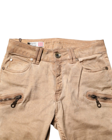 PLEIN SUD Brown Cotton Mid Waist Skinny Denim Jeans