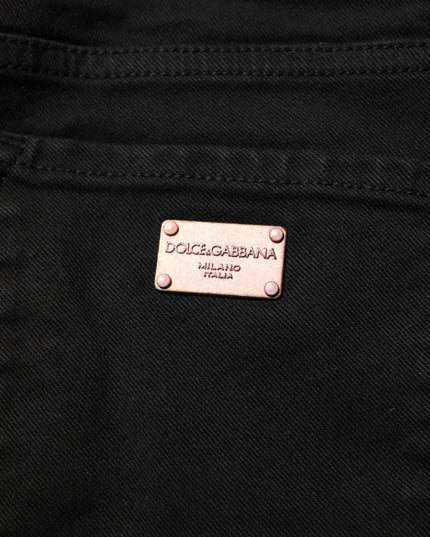 Dolce & Gabbana Black Cotton Skinny Mid Waisted Denim Jeans