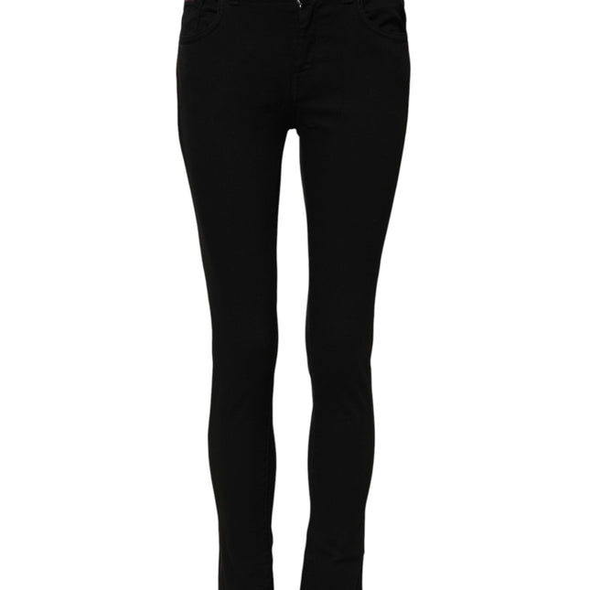 Dolce & Gabbana Black Skinny Cotton Mid Waisted Denim Jeans