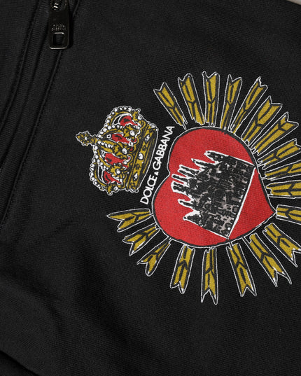 Dolce & Gabbana Black Cotton Mid Waist Jogger Pants