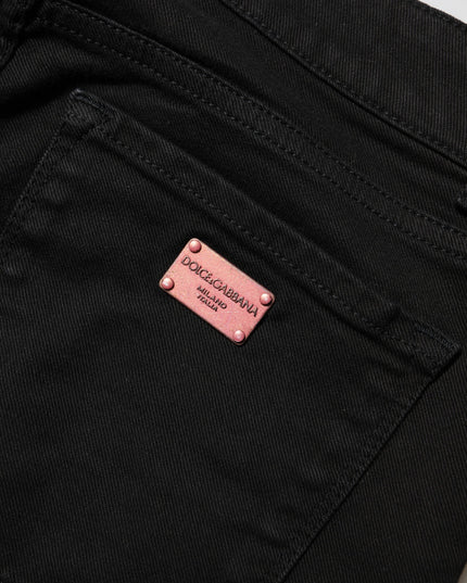 Dolce & Gabbana Black Cotton Skinny Mid Waisted Denim Jeans