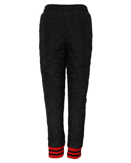 Dolce & Gabbana Black Quilted Mid Waist Jogger Pants