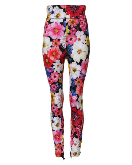 Dolce & Gabbana Multicolor Floral High Waist Leggings Pants