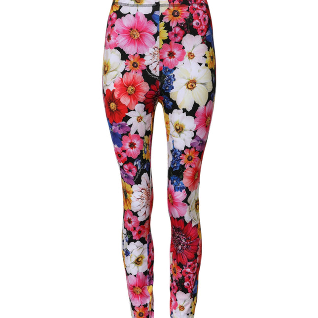 Dolce & Gabbana Multicolor Floral High Waist Leggings Pants