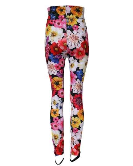 Dolce & Gabbana Multicolor Floral High Waist Leggings Pants