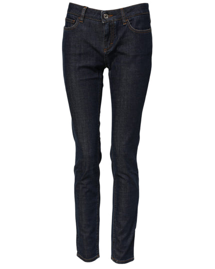 Dolce & Gabbana Blue Skinny Cotton Mid Waisted Denim Jeans
