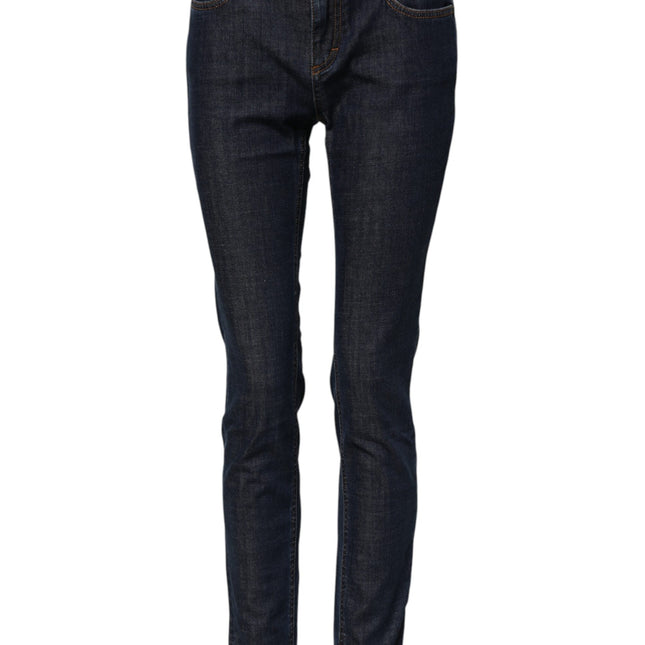 Dolce & Gabbana Blue Skinny Cotton Mid Waisted Denim Jeans