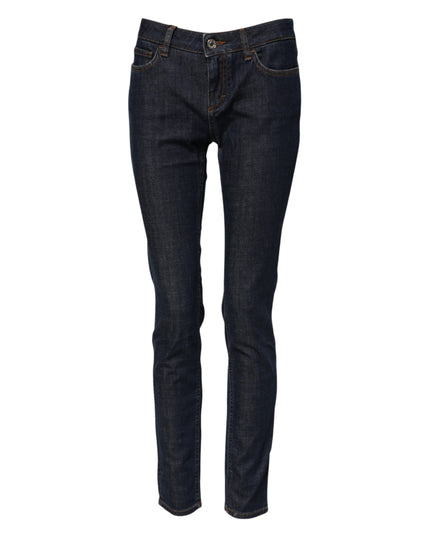 Dolce & Gabbana Blue Skinny Cotton Mid Waisted Denim Jeans