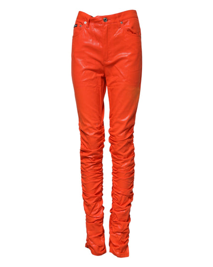 Dolce & Gabbana Orange Cotton High Waisted Denim Jeans