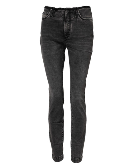Dolce & Gabbana Gray Skinny Cotton Mid Waisted Denim Jeans