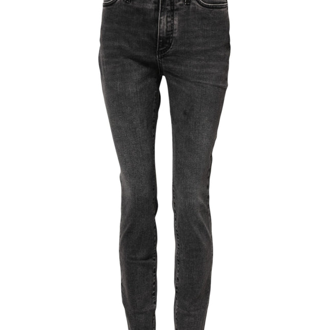 Dolce & Gabbana Gray Skinny Cotton Mid Waisted Denim Jeans
