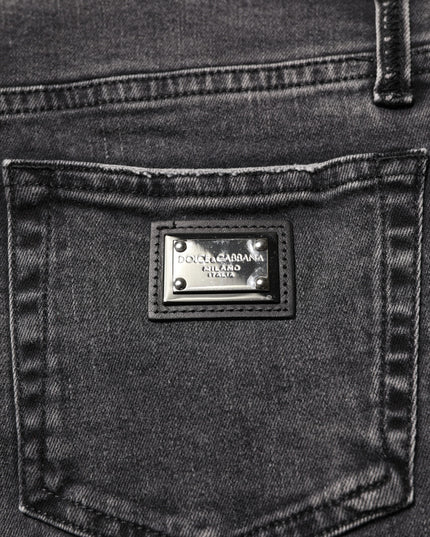 Dolce & Gabbana Gray Skinny Cotton Mid Waisted Denim Jeans