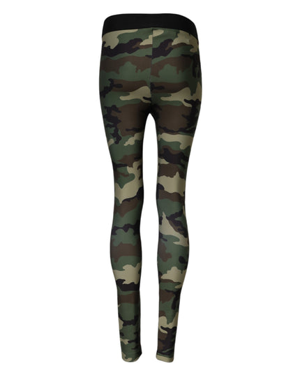 Dolce & Gabbana Multicolor Camouflage DG Waist Leggings Pants