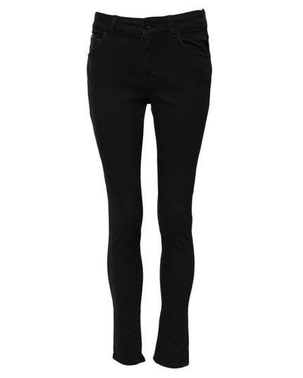 Dolce & Gabbana Black Cotton Skinny Mid Waisted Denim Jeans