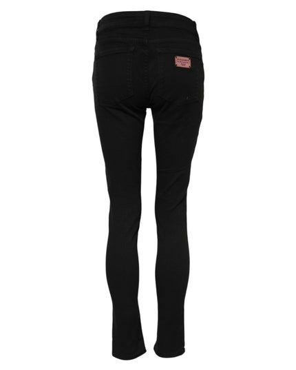 Dolce & Gabbana Black Cotton Skinny Mid Waisted Denim Jeans