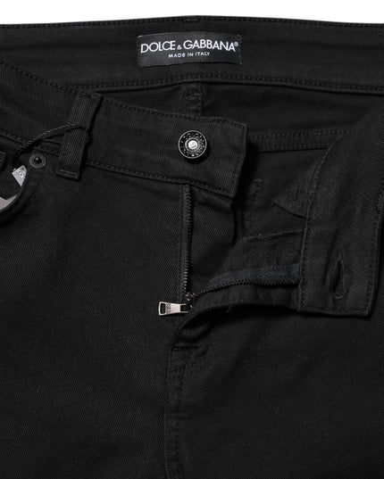 Dolce & Gabbana Black Cotton Skinny Mid Waisted Denim Jeans