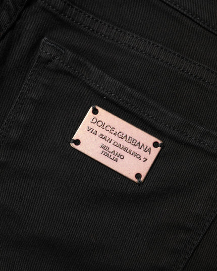 Dolce & Gabbana Black Cotton Skinny Mid Waisted Denim Jeans