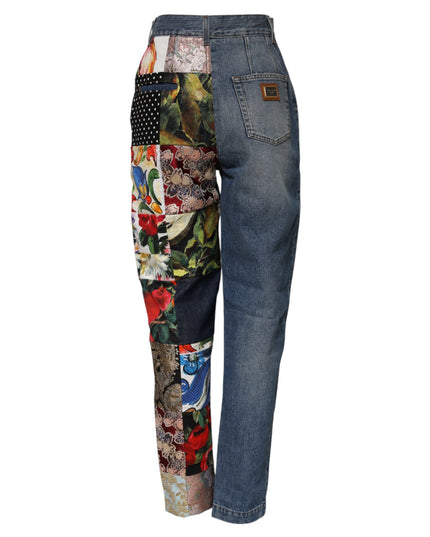 Dolce & Gabbana Blue AMBER Patchwork High Waist Denim Jeans