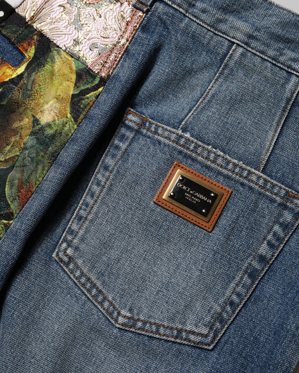 Dolce & Gabbana Blue AMBER Patchwork High Waist Denim Jeans