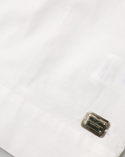 Dolce & Gabbana White Cotton Short Sleeves Collared Top Shirt