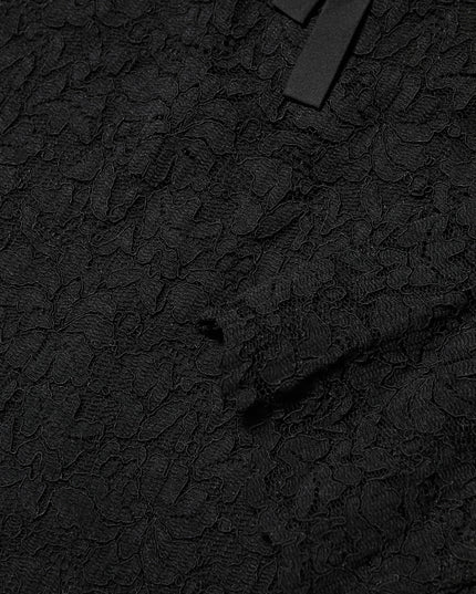 Dolce & Gabbana Black Nylon Lace Long Sleeve Blouse Top