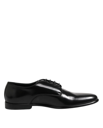 Dolce & Gabbana Black Leather Lace Up Derby Men Dress Shoes