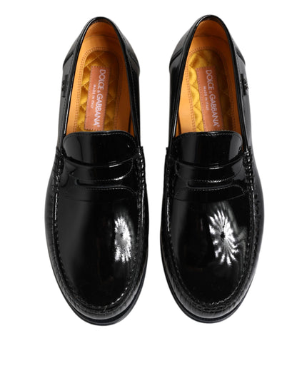 Dolce & Gabbana Black Leather Slip On Loafers Dress Shoes