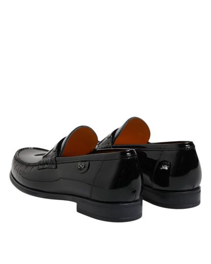 Dolce & Gabbana Black Leather Slip On Loafers Dress Shoes