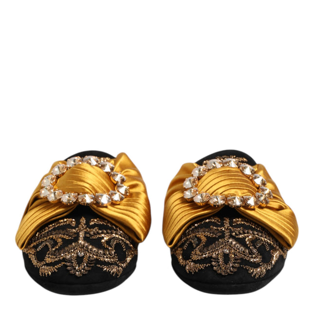 Dolce & Gabbana Multicolor Embellished Flat Sandals Shoes