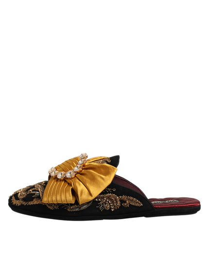 Dolce & Gabbana Multicolor Embellished Flat Sandals Shoes
