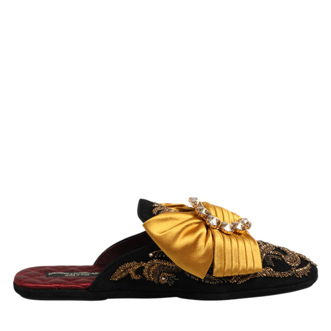 Dolce & Gabbana Multicolor Embellished Flat Sandals Shoes