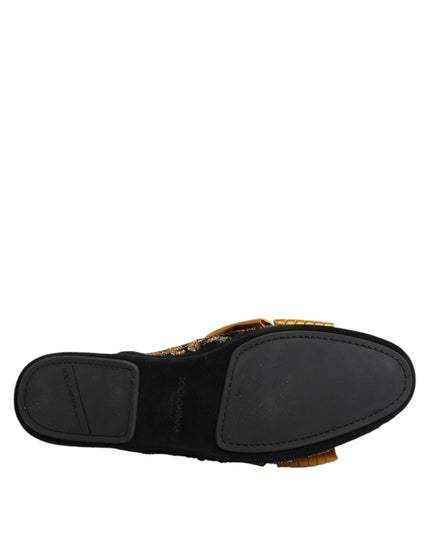 Dolce & Gabbana Multicolor Embellished Flat Sandals Shoes