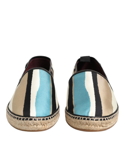 Dolce & Gabbana Multicolor Stripes Canvas Flat Espadrille Shoes