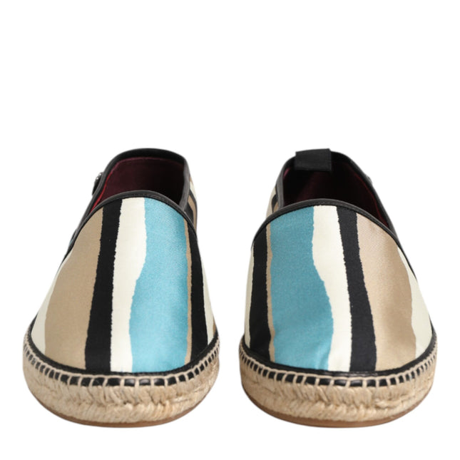 Dolce & Gabbana Multicolor Stripes Canvas Flat Espadrille Shoes