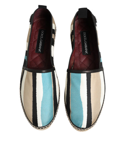Dolce & Gabbana Multicolor Stripes Canvas Flat Espadrille Shoes